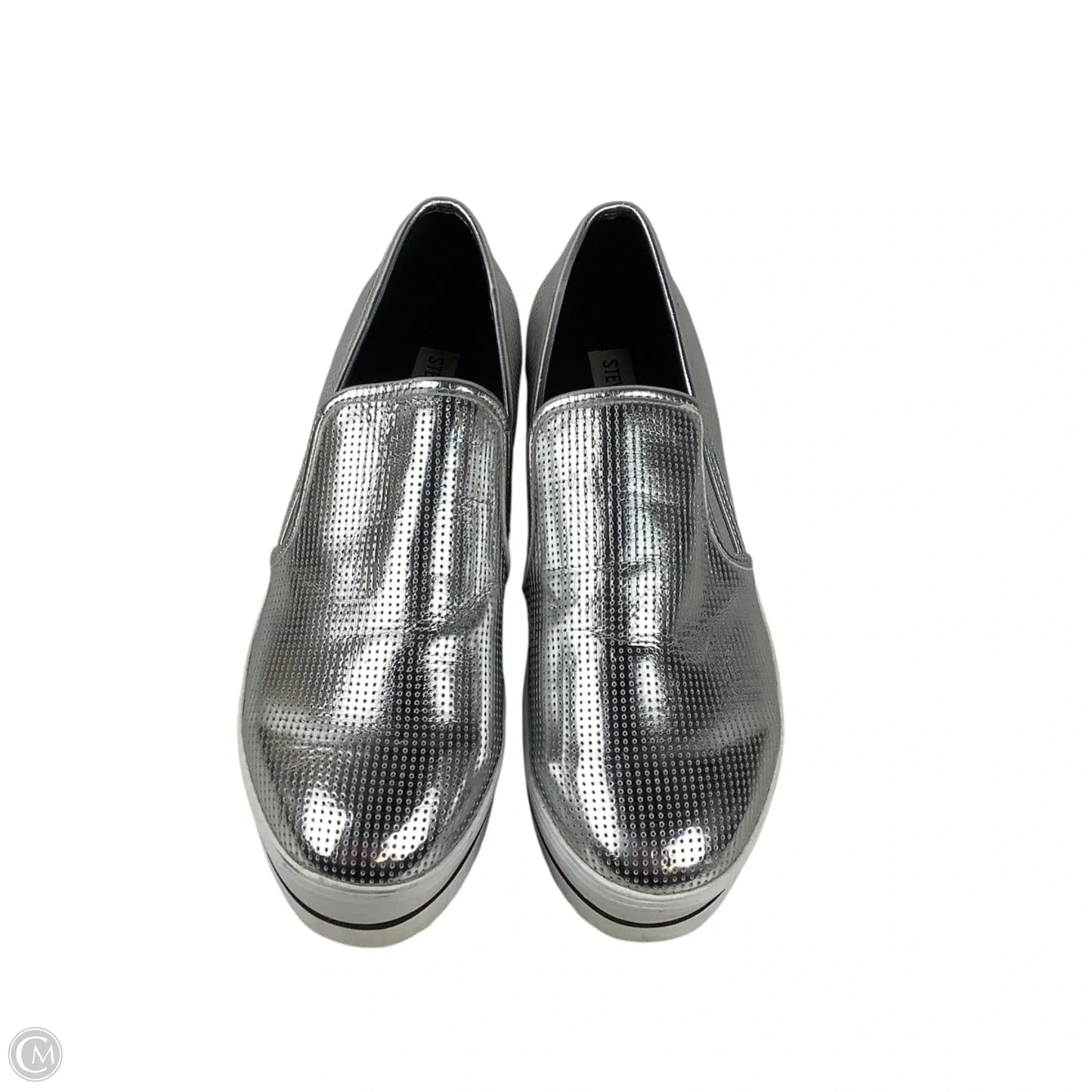 Shoes Heels Platform By Steve Madden In Silver, Size: 8.5