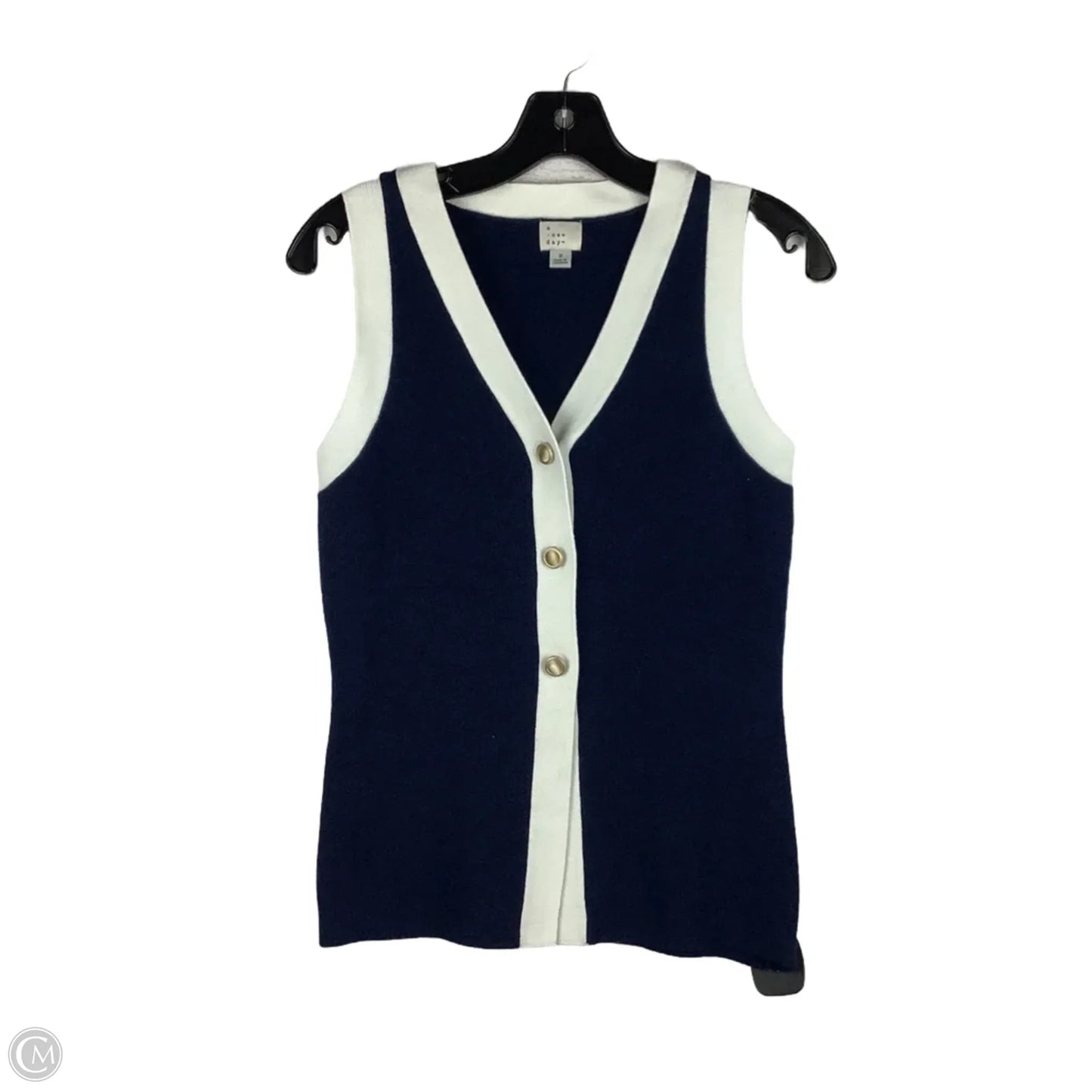 Vest Sweater By A New Day In Navy, Size: S