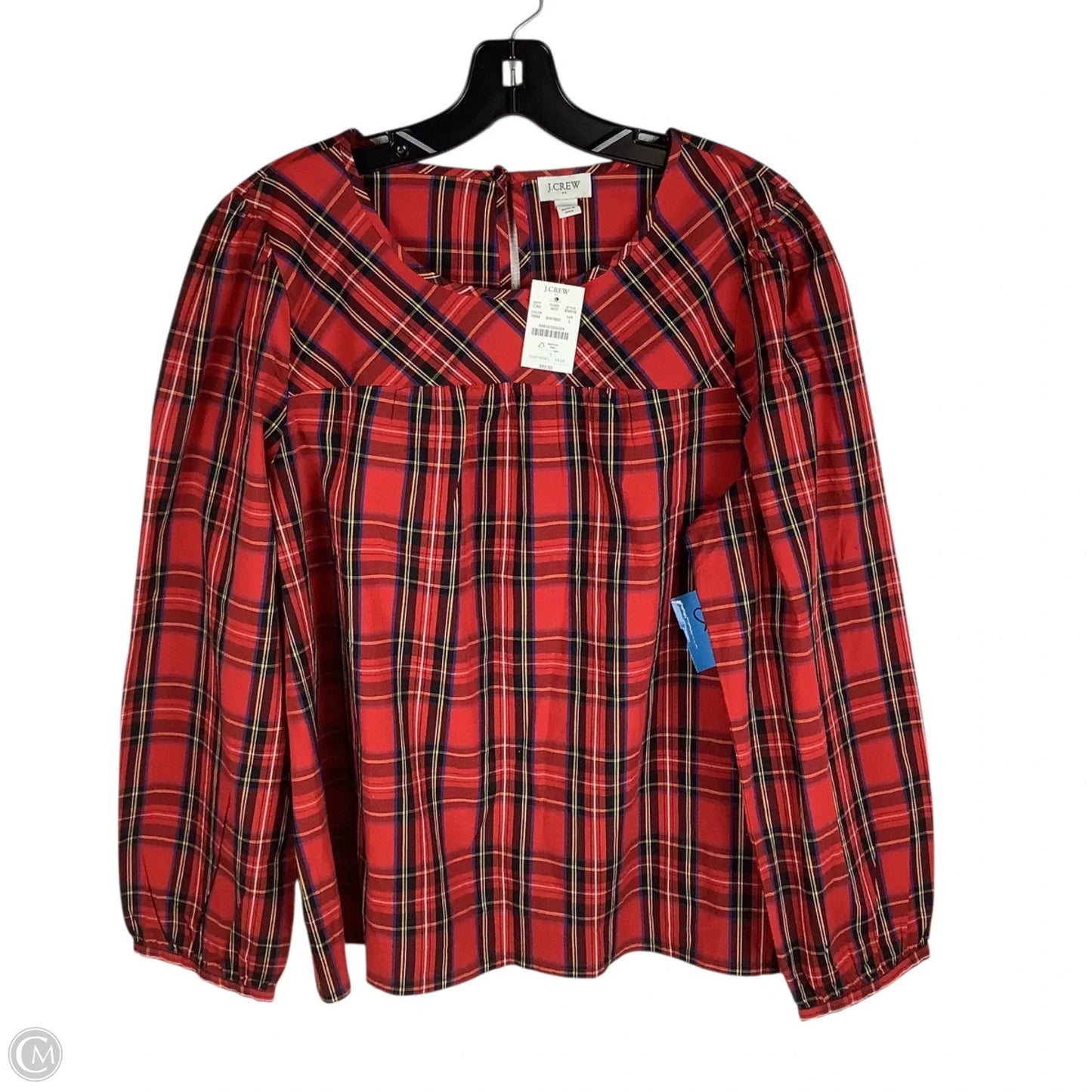 Top Long Sleeve By J. Crew In Plaid Pattern, Size: L