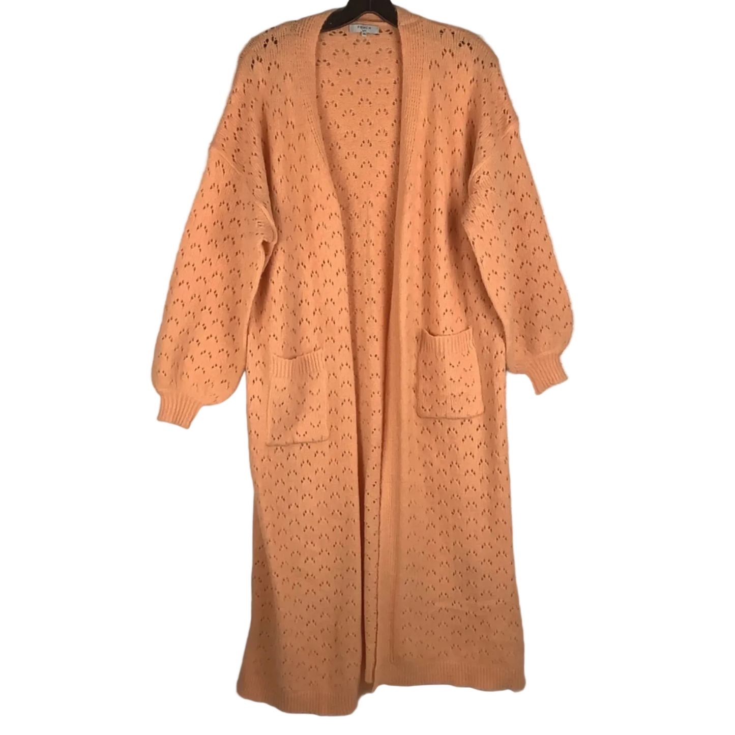 Sweater Cardigan By Frnch In Orange, Size: Osfm