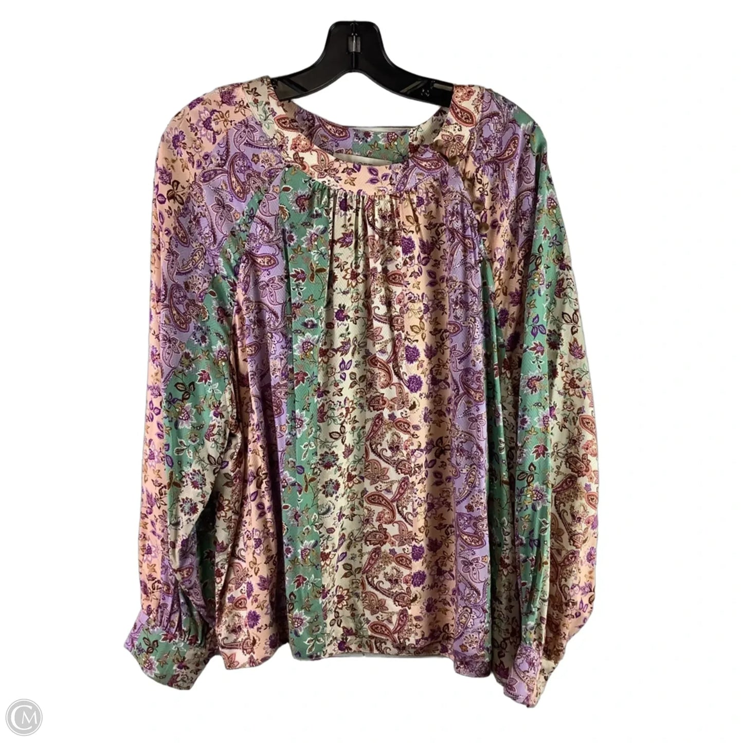 Top Long Sleeve By Loft In Paisley Print, Size: Xl