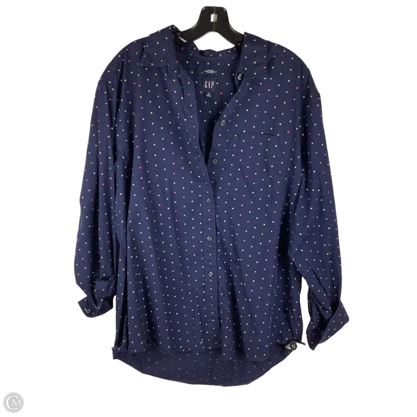 Top Long Sleeve By Gap In Polkadot Pattern, Size: M