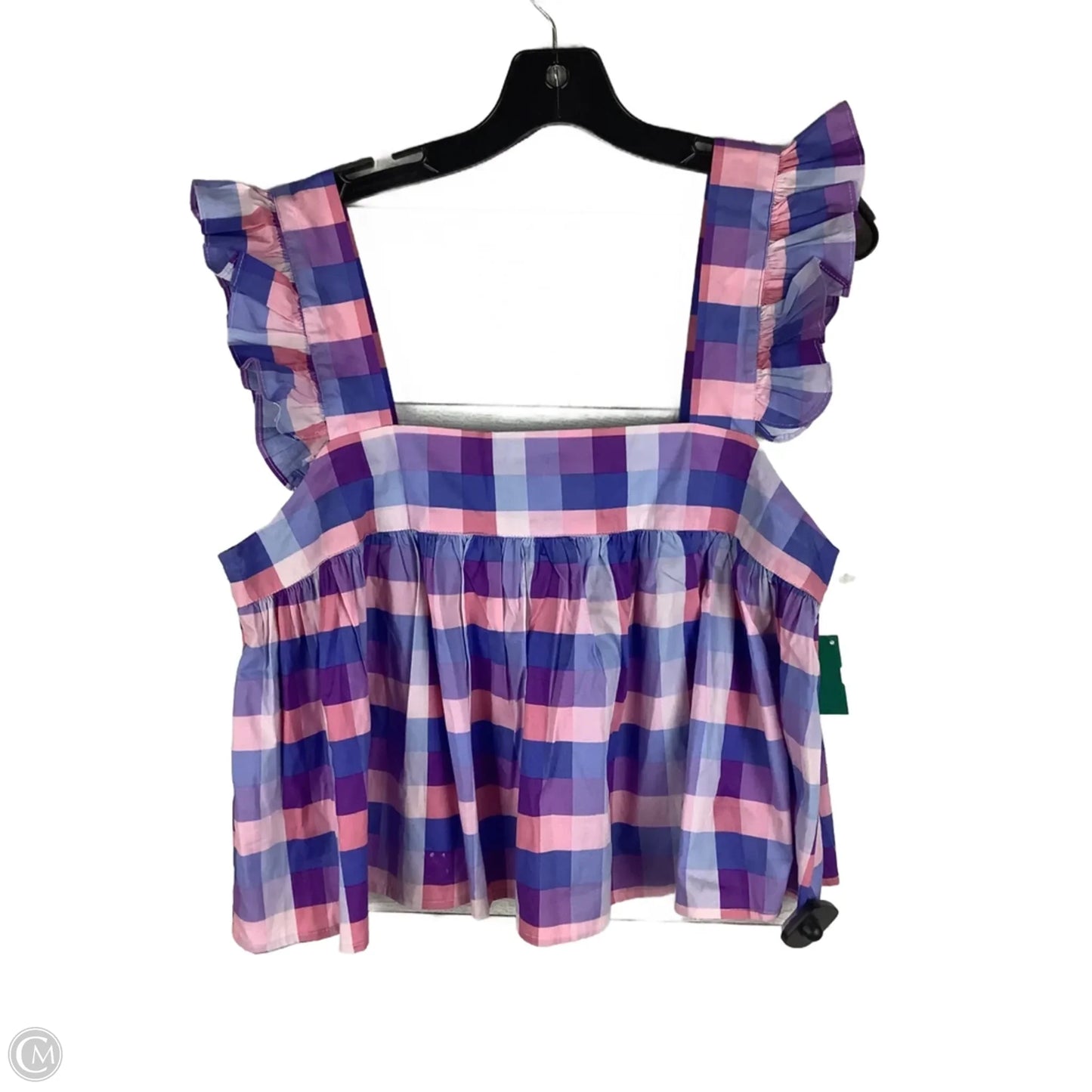 Top Sleeveless By Buddy Love In Plaid Pattern, Size: L