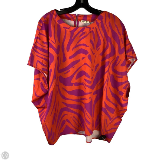 Top Short Sleeve By Jodifl In Orange & Purple, Size: L