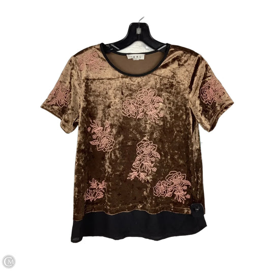 Top Short Sleeve By Thml In Brown, Size: Xs