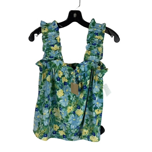 Floral Print Top Sleeveless Blu Pepper, Size S