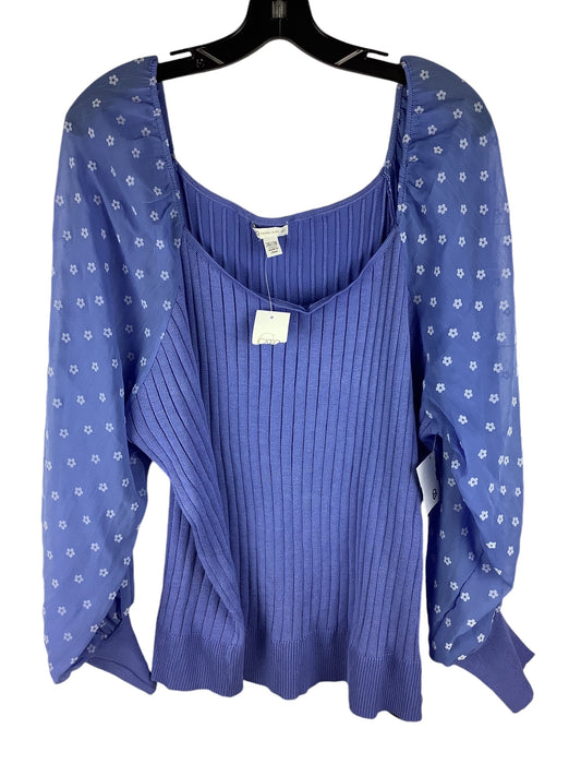 Top Long Sleeve By Cato In Purple, Size: 3x