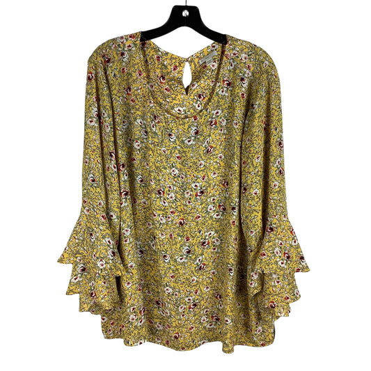 Top Long Sleeve By Cato In Yellow, Size: 3x