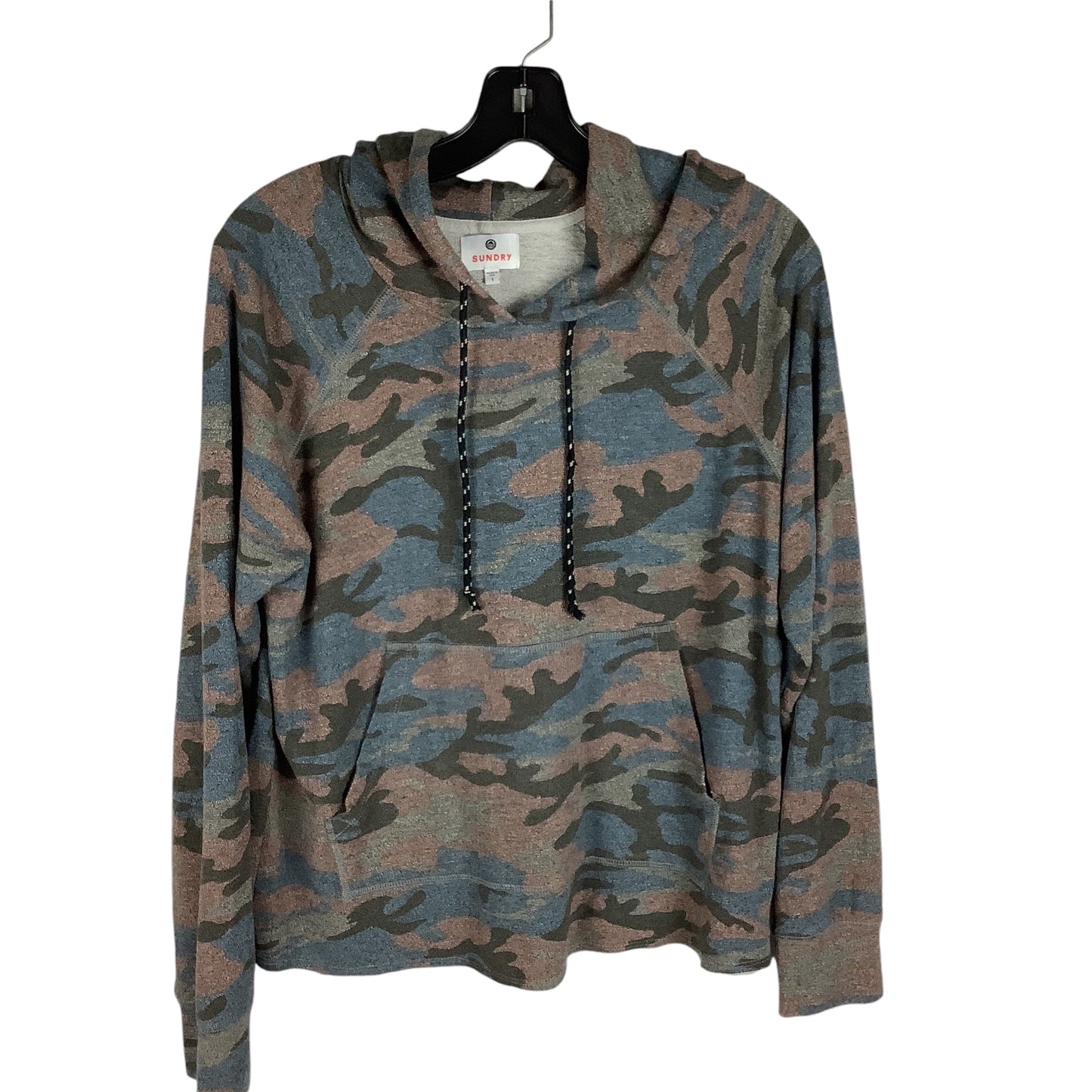 Sweatshirt Hoodie By Sundry In Camouflage Print, Size: S