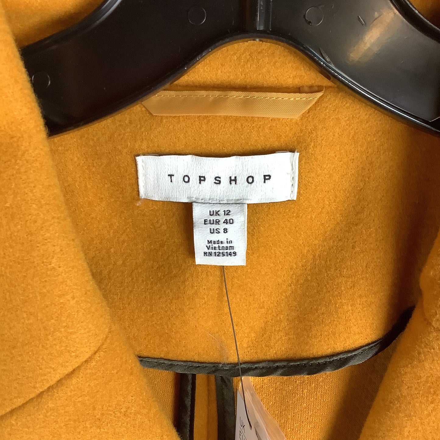 Coat Peacoat By Top Shop In Yellow, Size: M (8)