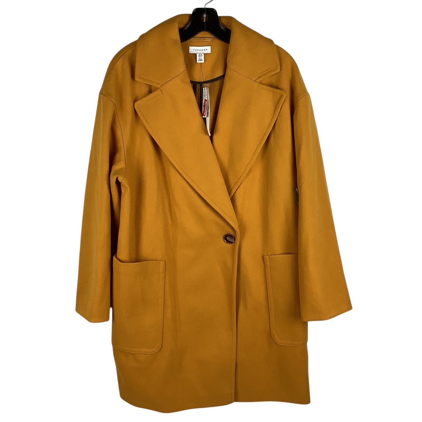 Coat Peacoat By Top Shop In Yellow, Size: M (8)