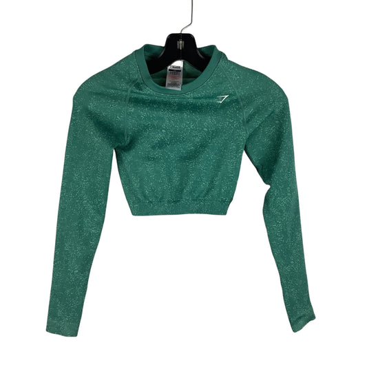 Athletic Top Long Sleeve Crewneck By Gym Shark In Green, Size: Xs