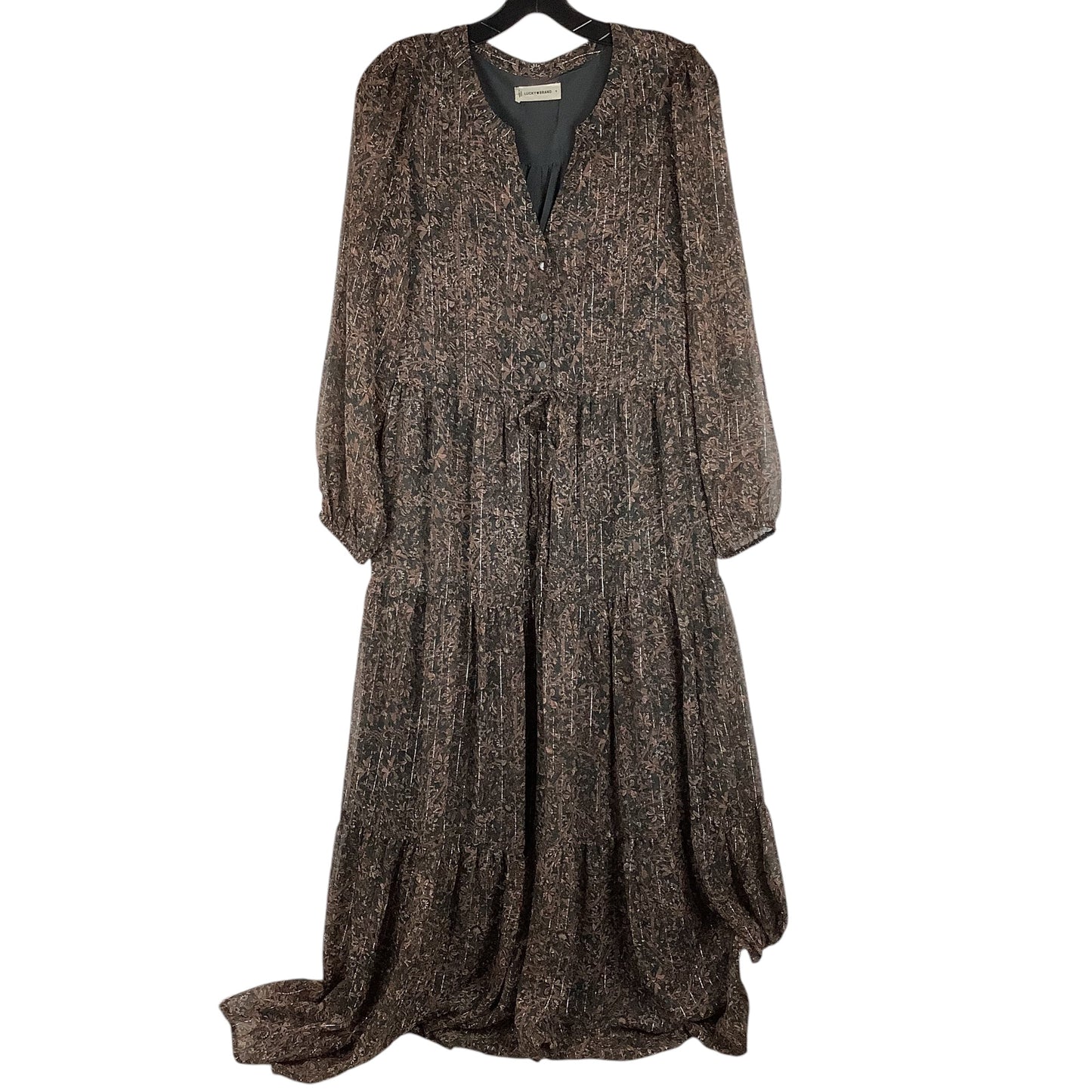 Dress Casual Maxi By Lucky Brand In Brown, Size: S