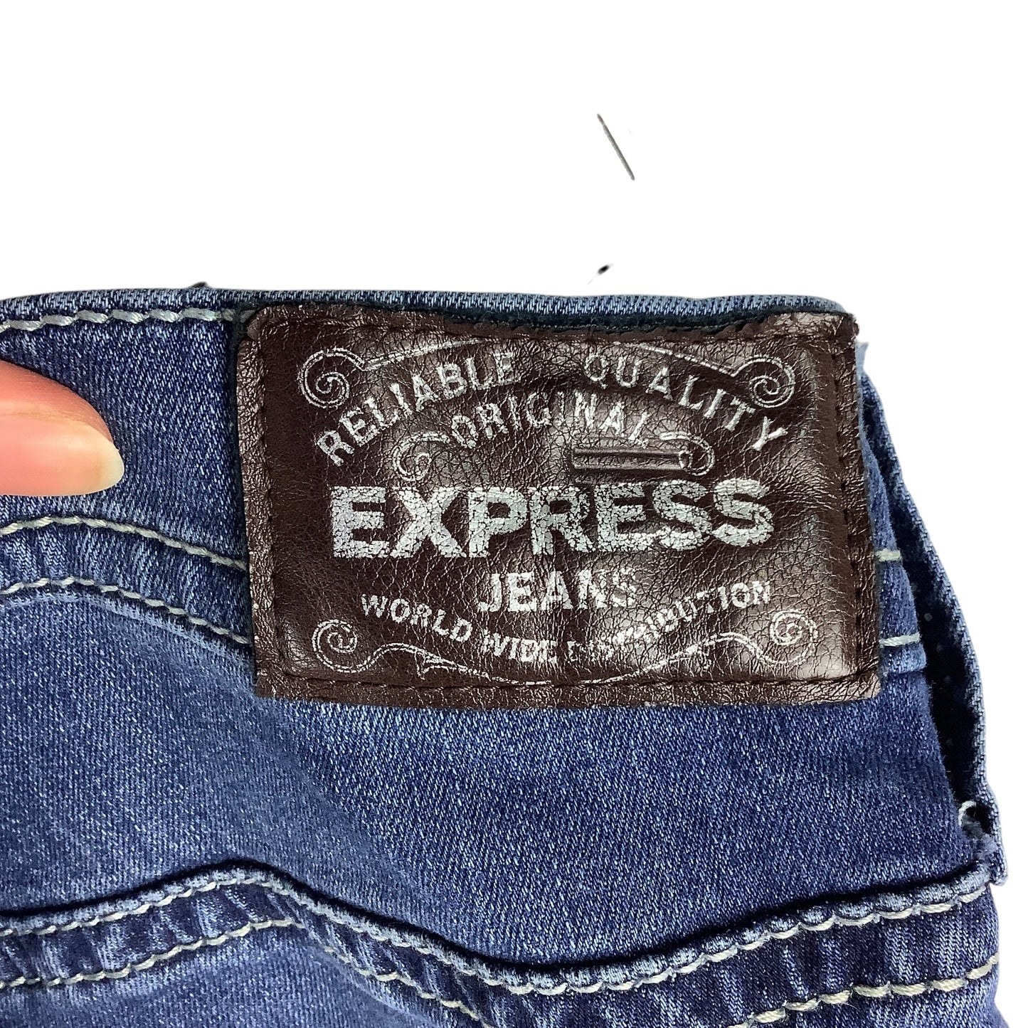 Jeans Boot Cut By Express In Blue Denim, Size: 2