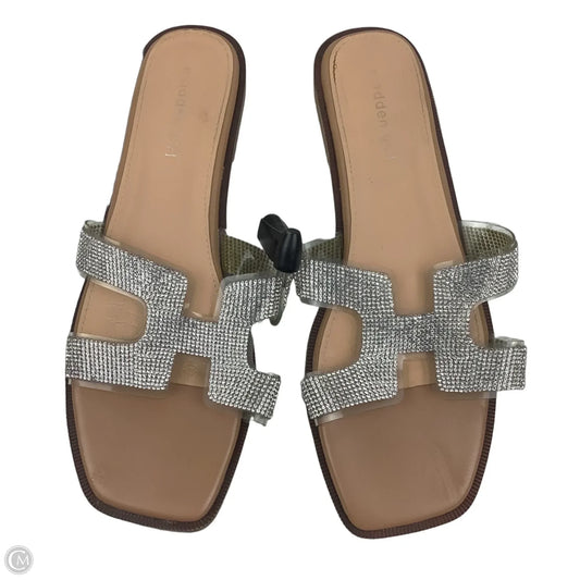 Sandals Flats By Madden Girl In Silver, Size: 10