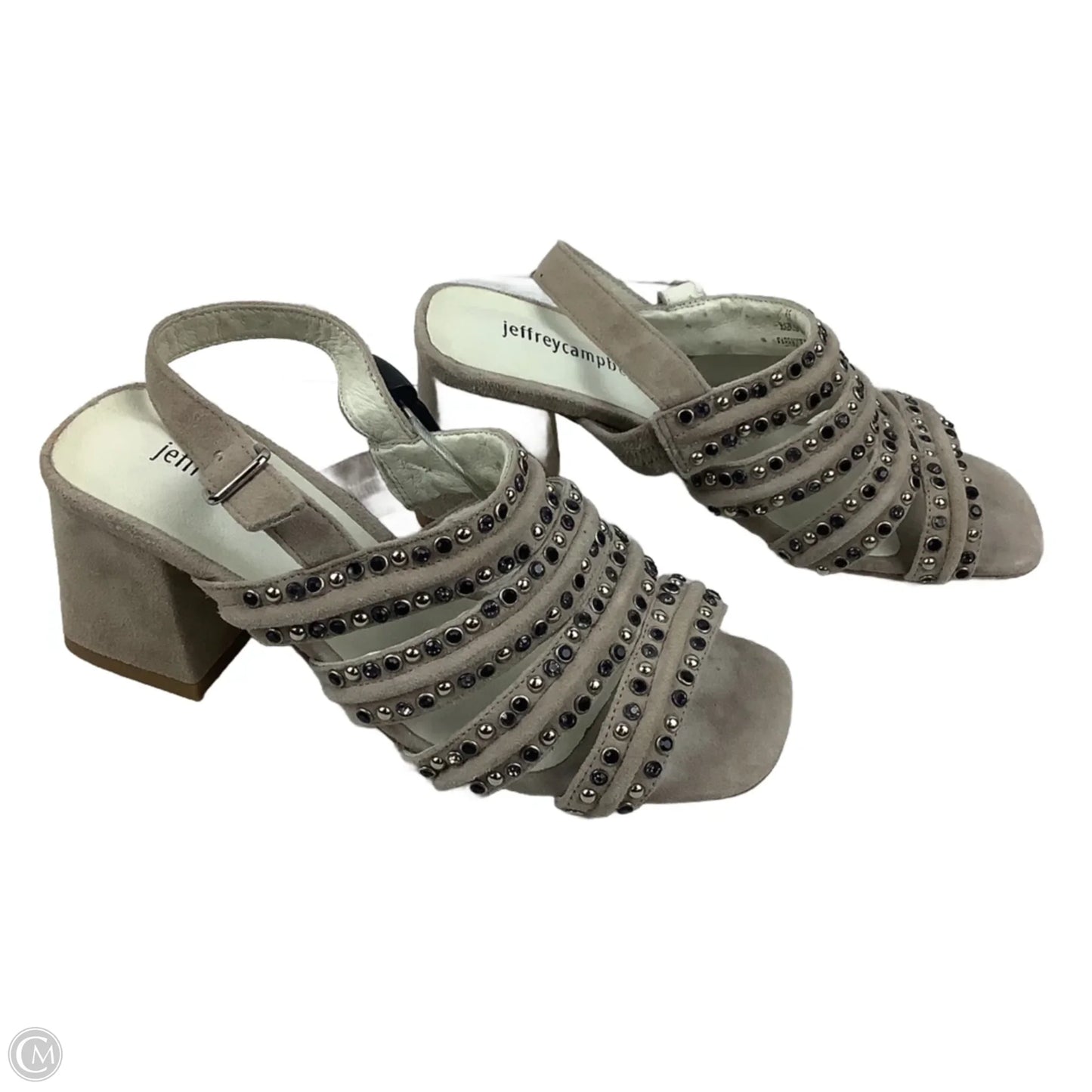 Sandals Heels Block By Jeffery Campbell In Taupe, Size: 6.5