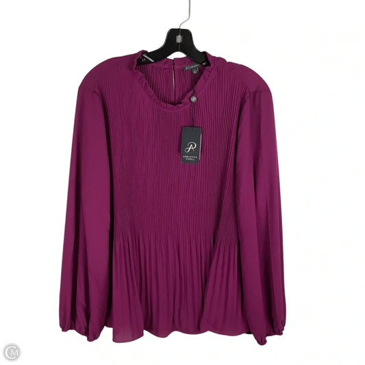 Top Long Sleeve By Adrianna Papell In Purple, Size: Xl