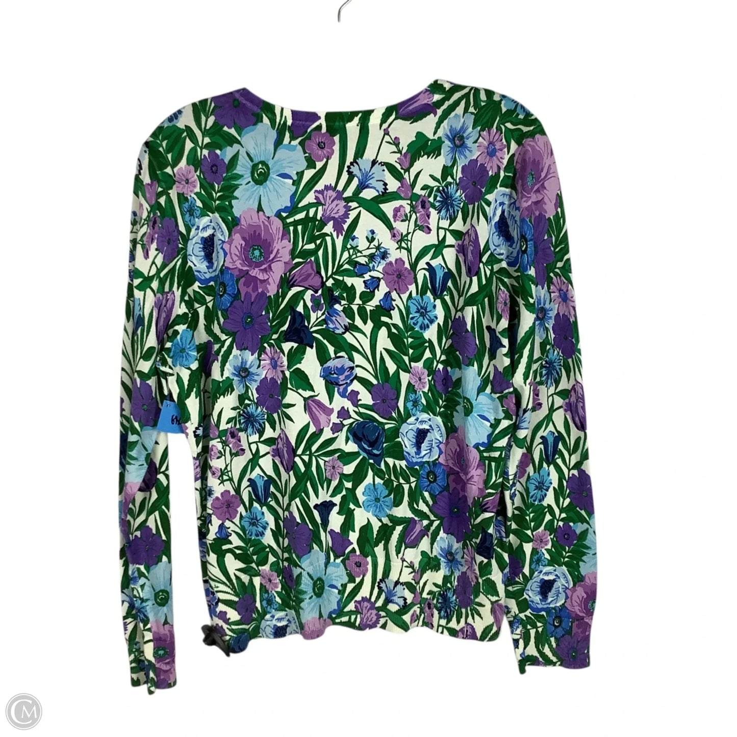 Cardigan By Talbots In Floral Print, Size: L