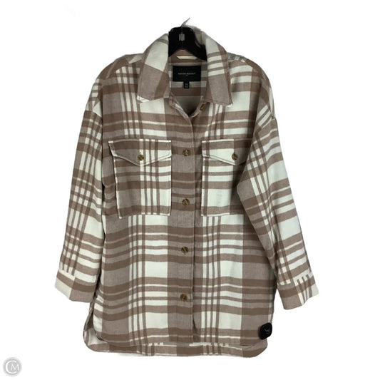 Jacket Shirt By Banana Republic In Plaid Pattern, Size: Xs