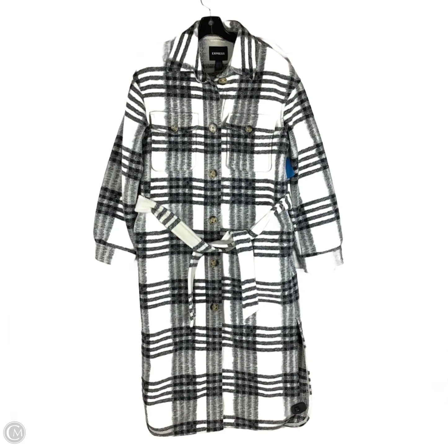 Jacket Shirt By Express In Plaid Pattern, Size: S