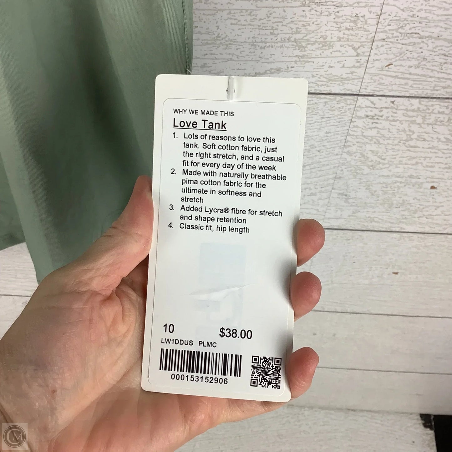 Athletic Tank Top By Lululemon In Green, Size: 10