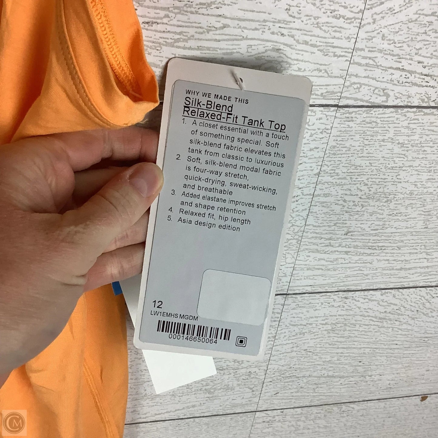 Athletic Tank Top By Lululemon In Orange, Size: 12