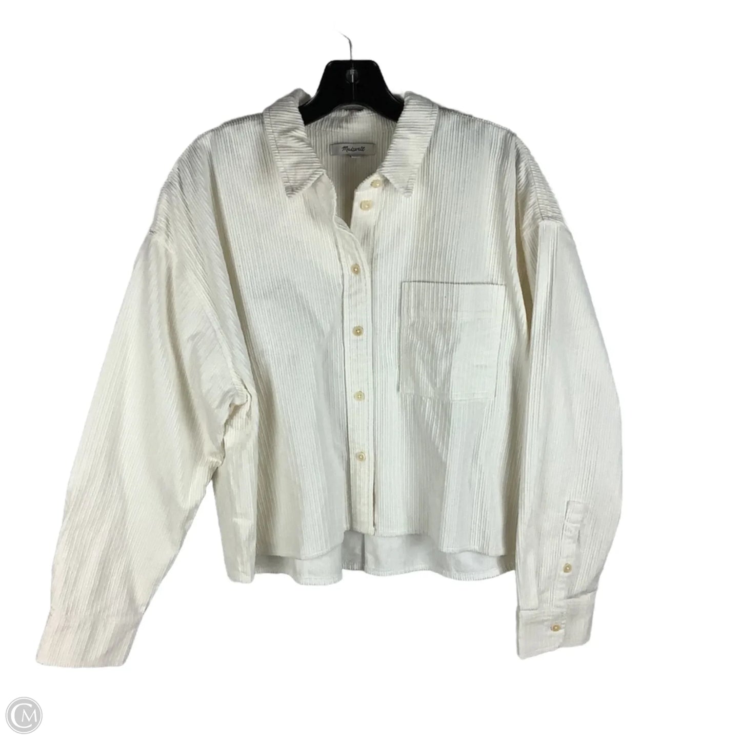 Jacket Shirt By Madewell In Cream, Size: M