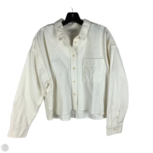 Jacket Shirt By Madewell In Cream, Size: M
