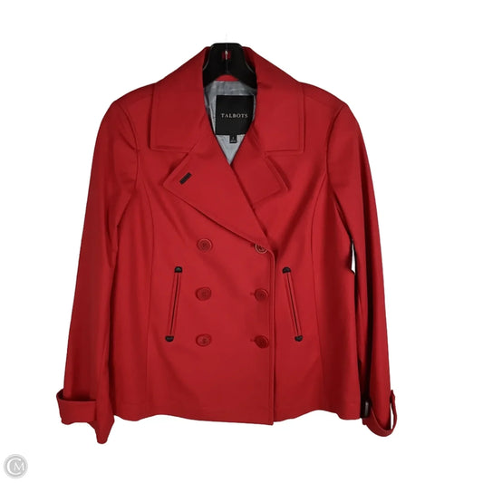 Coat Peacoat By Talbots In Red, Size: 2