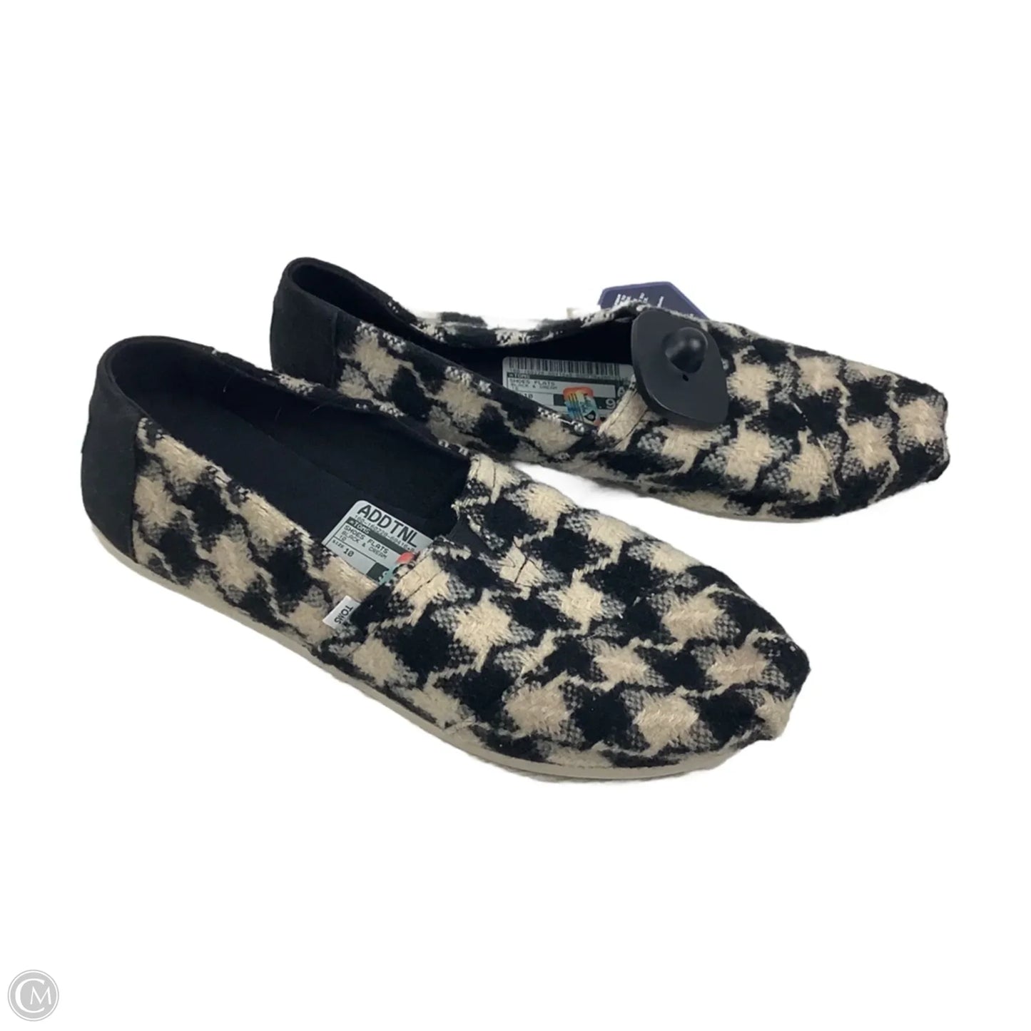 Shoes Flats By Toms In Black & Cream, Size: 10