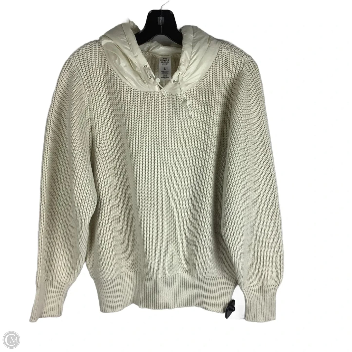 Sweatshirt Hoodie By Mono B In Cream, Size: L