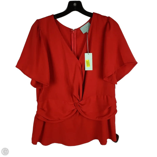 Top Short Sleeve By Skies Are Blue In Red, Size: Xl