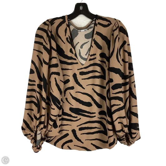 Top Long Sleeve By Mudpie In Zebra Print, Size: S