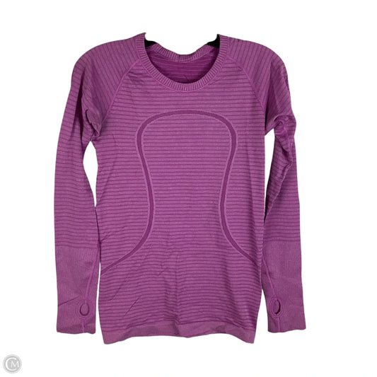 Athletic Top Long Sleeve Crewneck By Lululemon In Purple, Size: 6
