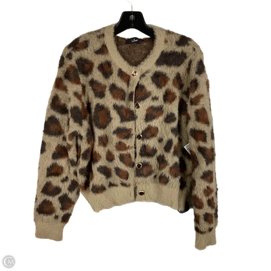 Sweater Cardigan By Lulus In Animal Print, Size: M