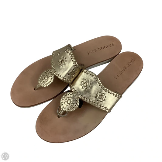 Sandals Flip Flops By Jack Rogers In Gold, Size: 11