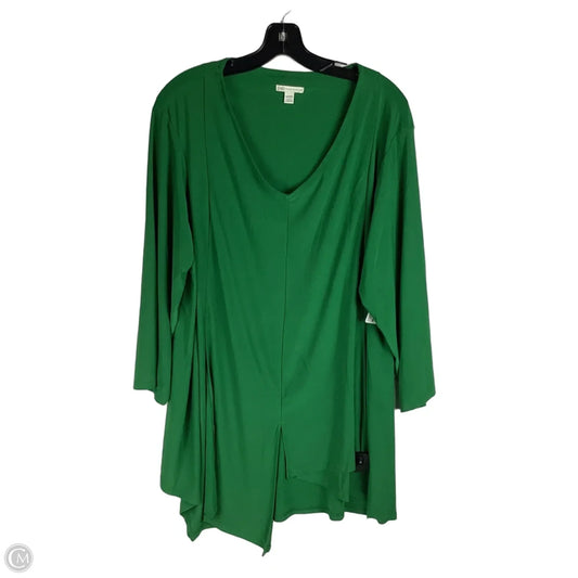 Top Long Sleeve By Cato In Green, Size: 1x (18/20)