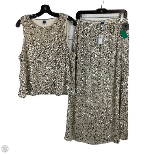 Skirt Set 2pc By Old Navy In Silver & Tan, Size: L