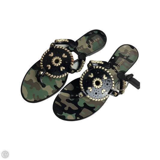 Sandals Flats By Jack Rogers In Camouflage Print, Size: 9