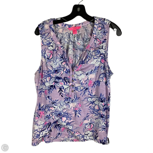 Top Sleeveless Designer By Lilly Pulitzer In Purple, Size: Xl