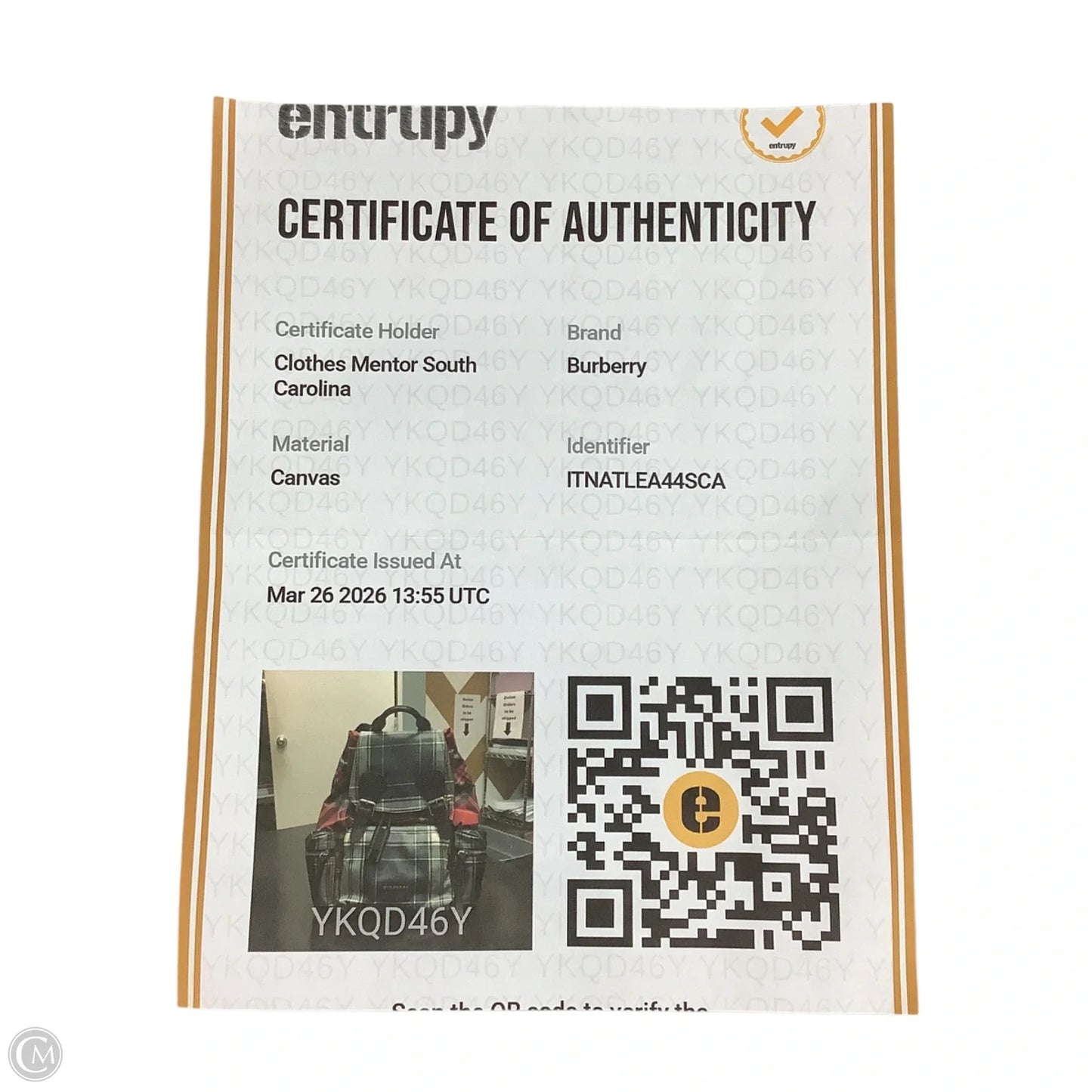 Backpack Luxury Designer By Burberry, Size: Medium