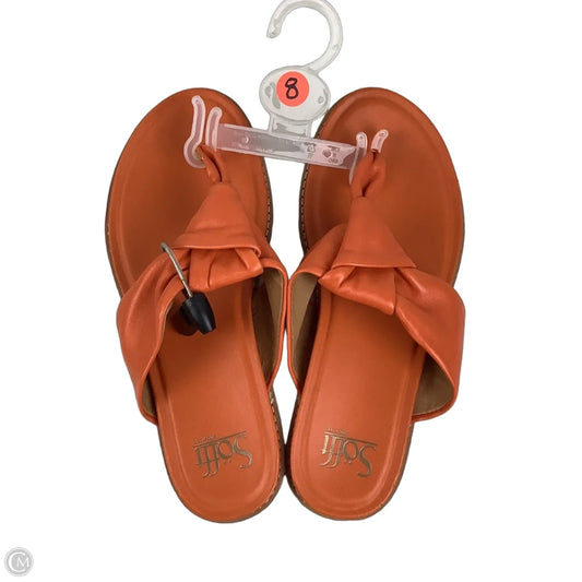 Sandals Flip Flops By Sofft In Orange, Size: 8