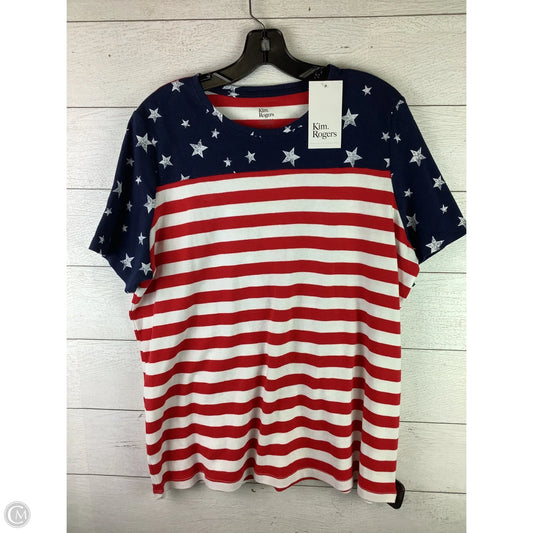 Top Short Sleeve Basic By Kim Rogers In Blue & Red, Size: Xl