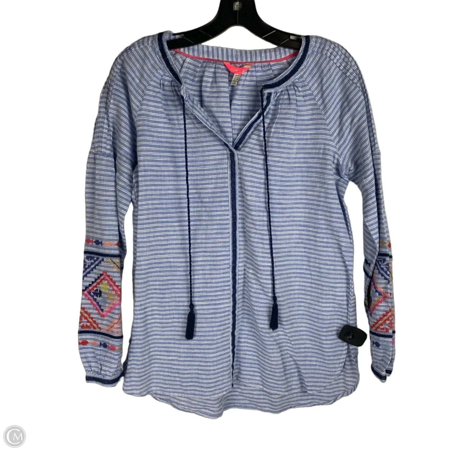 Top Long Sleeve By Joules In Blue, Size: 4