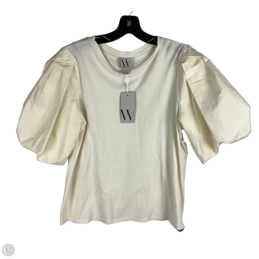 Top Short Sleeve By Worthington In Cream, Size: L
