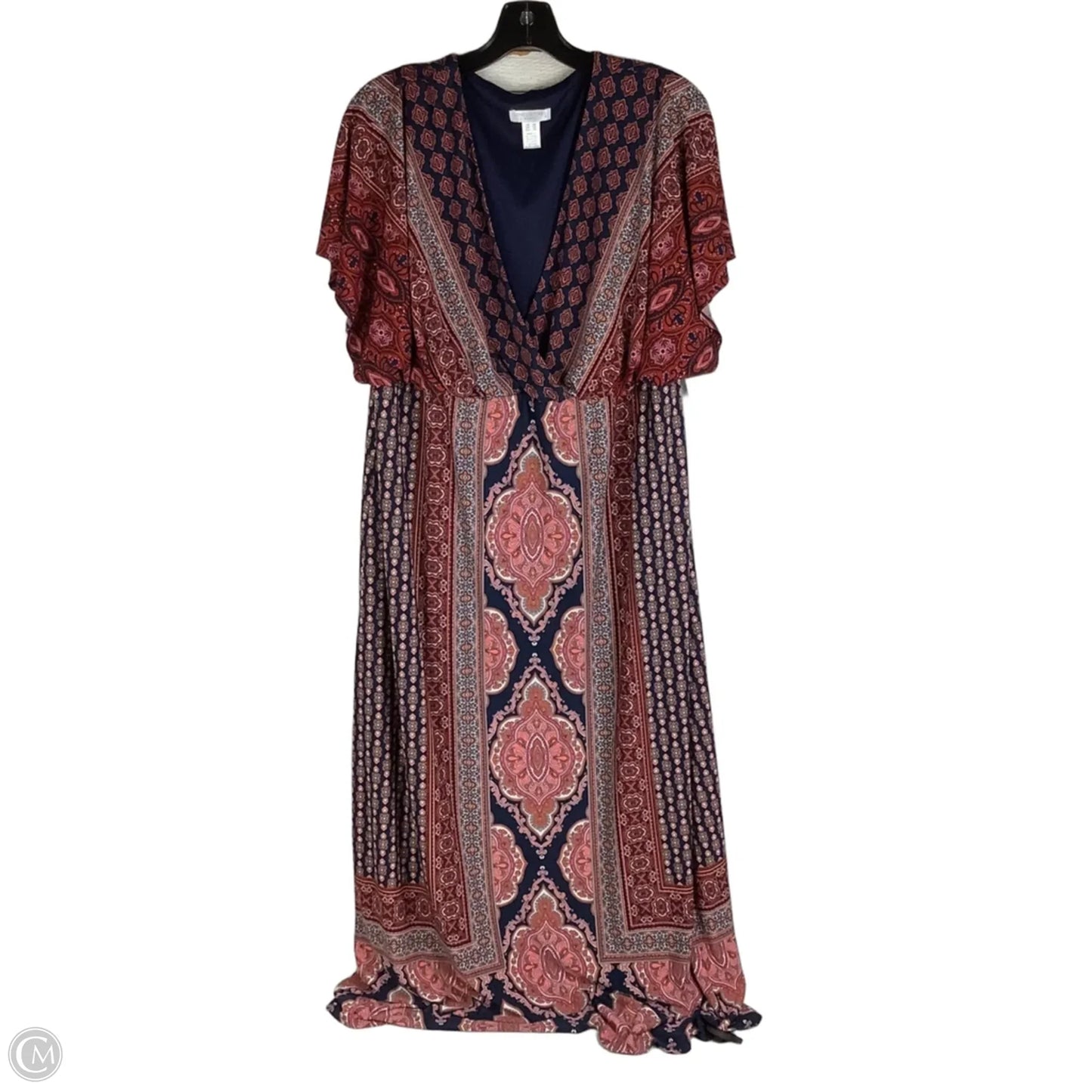 Dress Casual Maxi By London Times In Navy, Size: 1x