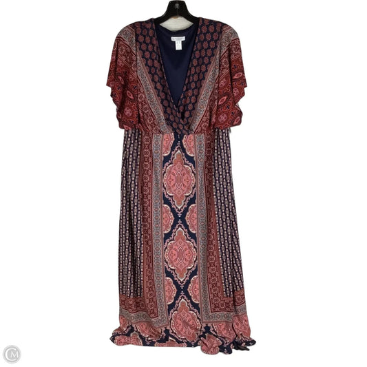 Dress Casual Maxi By London Times In Navy, Size: 1x