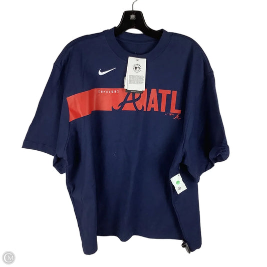 Athletic Top Short Sleeve By Nike Apparel In Navy, Size: Xxl