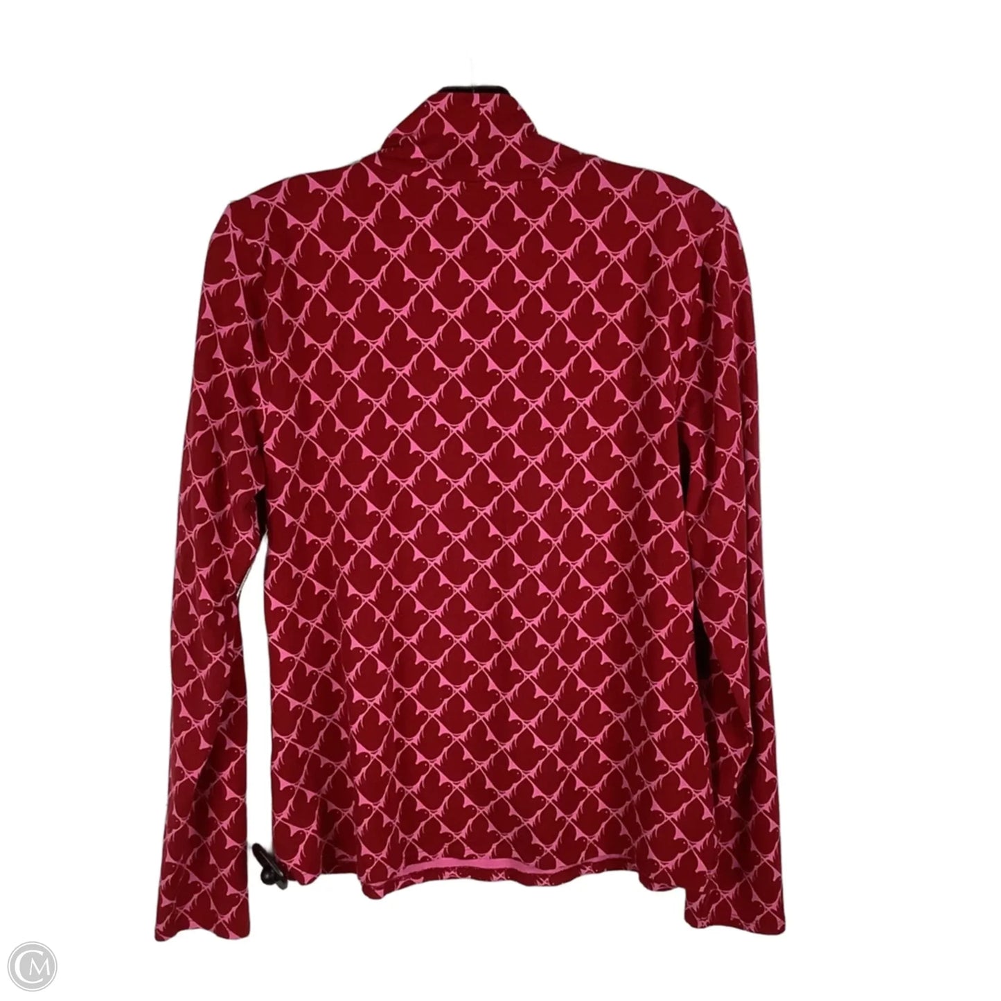 Top Long Sleeve By Maeve In Pink & Red, Size: L