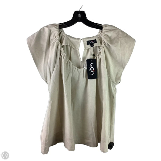 Top Short Sleeve By Gigio In Tan, Size: M